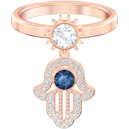 Swarovski Women's Ring - Duo Evil Symbolic Motif Rose Gold Plated, Size 6.75 | 5510068 ,