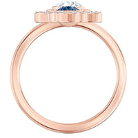 Swarovski Women's Ring - Duo Evil Symbolic Motif Rose Gold Plated, Size 6.75 | 5510068 ,