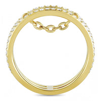 Swarovski Women's Ring - Fine Yellow Gold and Clear Crystal Pave, Size 6.75 | 5231648 ,