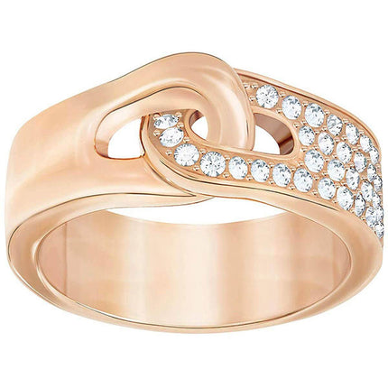 Swarovski Women's Ring - Gallon Rose Gold Plated Clear Crystal, Size 7 | 5267322 ,