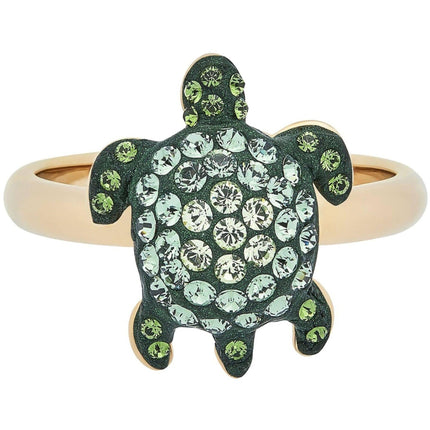 Swarovski Women's Ring - Mustique Sea Life Green Crystal Turtle, Size 6.5 | 5524497 ,