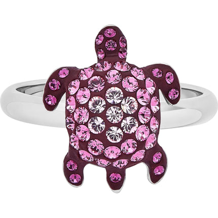 Swarovski Women's Ring - Mustique Sea Life Pink Crystals Turtle, Size 5.75 | 5525675 ,