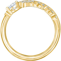 Swarovski Women's Ring - Nice Gold Tone Plated White Crystal Motif, Size 6.75 | 5515384 ,