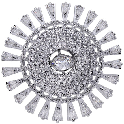 Swarovski Women's Ring - Sparkling Dance Rhodium Plated Cocktail, Size 6.5 | 5564427 ,