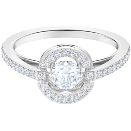 Swarovski Women's Ring - Sparkling Dance Rhodium Plated White Crystal Pave | 5465280 ,