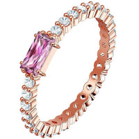 Swarovski Women's Ring - Vittore Rose Gold Plated with Pink Crystal, Size 12 | 5441201 ,