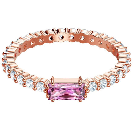 Swarovski Women's Ring - Vittore Rose Gold Plated with Pink Crystal, Size 18 | 5441208 ,