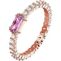 Swarovski Women's Ring - Vittore Rose Gold Plated with Pink Crystal, Size 18 | 5441208 ,