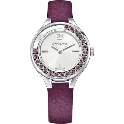 Swarovski Women's Strap Watch - Lovely Crystals Mini Burgundy Leather | 5295331 ,
