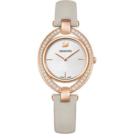 Swarovski Women's Strap Watch - Stella Silver Dial Grey Leather | 5376830 ,