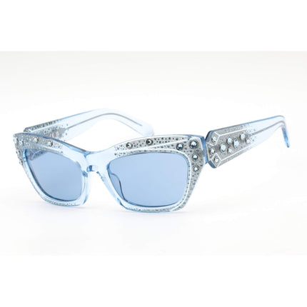 Swarovski Women's Sunglasses - Blue Lens Shiny Blue Cat Eye Shape Frame | SK0380 90V ,