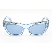 Swarovski Women's Sunglasses - Blue Lens Shiny Blue Cat Eye Shape Frame | SK0380 90V ,
