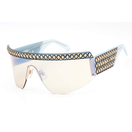 Swarovski Women's Sunglasses - Blue Mirror Lens Shiny Deep Gold Frame | SK0363 30X ,