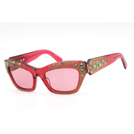 Swarovski Women's Sunglasses - Bordeaux Lens Shiny Pink Cat Eye Frame | SK0380 72S ,