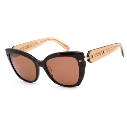 Swarovski Women's Sunglasses - Brown Lens Dark Havana Cat Eye Frame | SK0391 52E ,