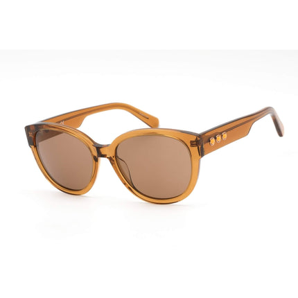 Swarovski Women's Sunglasses - Brown Lens Transparent Brown Oval Frame | SK0347 45E ,