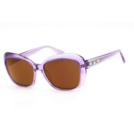 Swarovski Women's Sunglasses - Brown Mirror Lens Shiny Purple Frame | SK0383 81G ,
