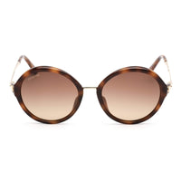 Swarovski Women's Sunglasses - Dark Havana Plastic Full Rim Round Frame | SK0285 52F ,