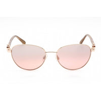 Swarovski Women's Sunglasses - Full Rim Shiny Rose Gold Metal Cat Eye | SK0205 28U ,