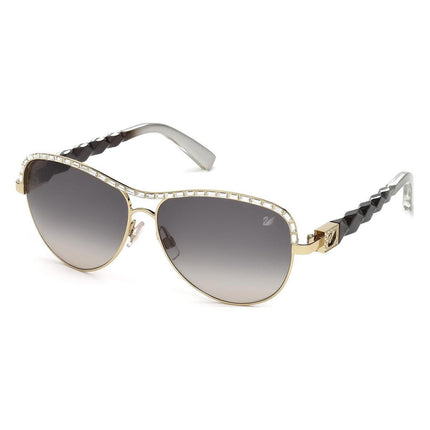 Swarovski Women's Sunglasses - Gold Frame Grey Gradient Lens | SK0037-6032B ,