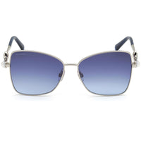 Swarovski Women's Sunglasses - Gradient Blue Lens Shiny Palladium Frame | SK0277 16W ,