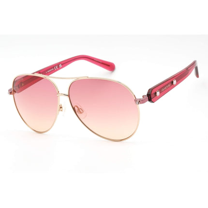 Swarovski Women's Sunglasses - Gradient Bordeaux Lens Aviator Frame | SK0392 28T ,
