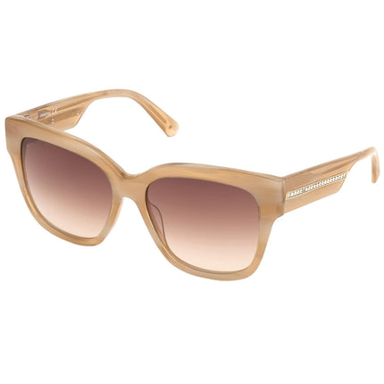 Swarovski Women's Sunglasses - Gradient Brown Lens Ivory Square Frame | SK0305 25F ,
