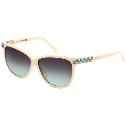 Swarovski Women's Sunglasses - Gradient Lens Shiny Beige Cat Eye Frame | SK0137 57B ,