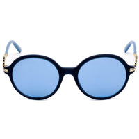 Swarovski Women's Sunglasses - Shiny Blue Plastic Full Rim Round Frame | SK0264 90V ,