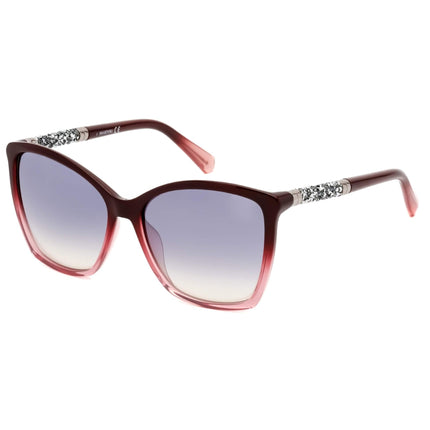 Swarovski Women's Sunglasses - Shiny Bordeaux Frame Smoke Mirror Lens | SK0148 69C ,