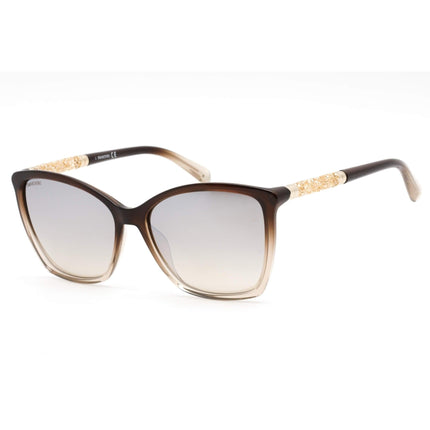 Swarovski Women's Sunglasses - Shiny Dark Brown Frame Brown Mirror Lens | SK0148 48G ,
