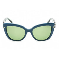 Swarovski Women's Sunglasses - Shiny Dark Green Plastic Cat Eye Frame | SK0391 96N ,