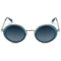 Swarovski Women's Sunglasses - Shiny Palladium Metal Full Rim Round Frame | SK0199 16W ,