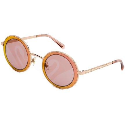 Swarovski Women's Sunglasses - Shiny Rose Gold Round Frame Bordeaux Lens | SK0199 28S ,