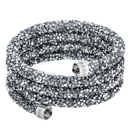 Swarovski Women's Wide Bangle - Crystaldust Gray Crystals Stainless Steel | 5277588 ,