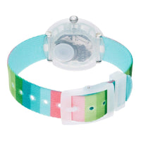 Swatch Girls Fabric Strap Watch - Flik Flak Stripy Dreams Green Dial | FPNP014 ,