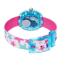 Swatch Girls Fabric Strap Watch - Flik Flak Tahtila Blue & White Dial | FBNP081 ,