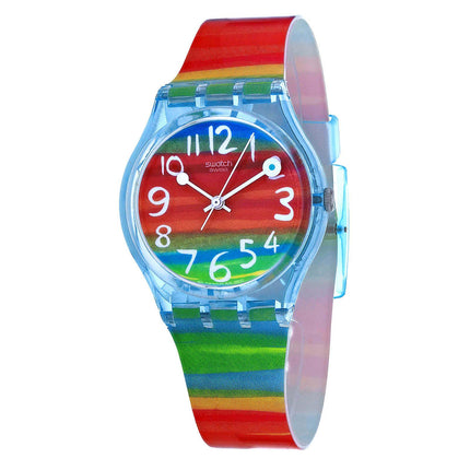 Swatch GS124 Unisex Color The Sky Swiss Made Multicolor Plastic Strap Quartz Watch ,