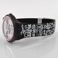 Swatch Men's Watch - Swatch Out Swiss Quartz Black and White Rubber Strap | SUOB160 ,