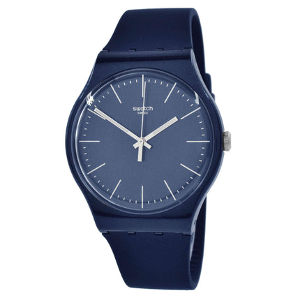 Swatch Men's Watch - Worldhood Naitbayang Swiss Quartz Dark Blue Dial Strap | SUON136 ,