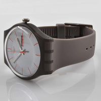 Swatch SUOM702 Unisex Warm Grey Rebel Rubber Strap Swiss Watch ,