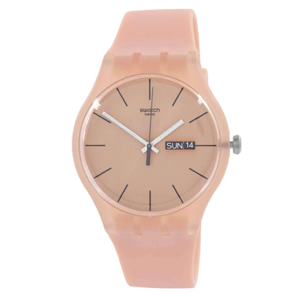 Swatch SUOT700 Unisex Peach Rose Rebel Plastic Peach Rose Dial Resin Strap Watch ,