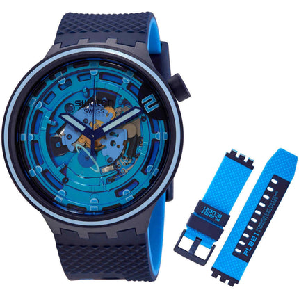 Swatch Unisex Watch - Big Bold Planets Second Home Quartz Skeleton Dial | SB01N101 ,