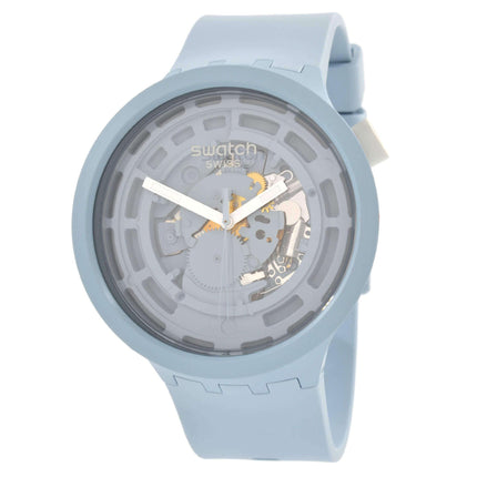 Swatch Unisex Watch - Bioceramic C-Blue Transparent and Blue Dial Strap | SB03N100 ,
