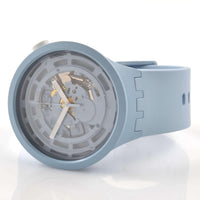 Swatch Unisex Watch - Bioceramic C-Blue Transparent and Blue Dial Strap | SB03N100 ,