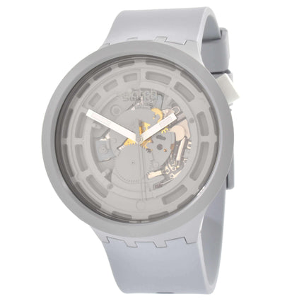 Swatch Unisex Watch - Bioceramic C-Grey Transparent and Grey Dial Strap | SB03M100 ,