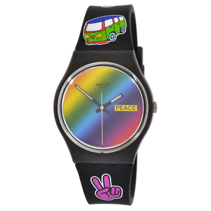 Swatch Unisex Watch - Bioceramic Flower Power Go With The 'Bow Swiss Quartz | SO31B101 ,