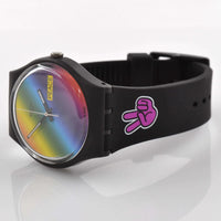 Swatch Unisex Watch - Bioceramic Flower Power Go With The 'Bow Swiss Quartz | SO31B101 ,