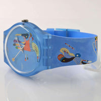 Swatch Unisex Watch - Centre Pompidou Blue Sky Blue Plastic Case Strap | SUOZ342 ,