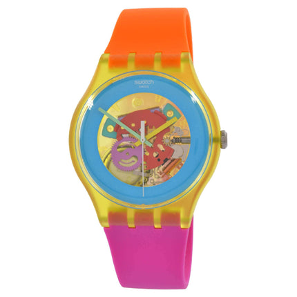 Swatch Unisex Watch - Color Palette Swiss Quartz Orange and Pink Strap | SUOJ101 ,